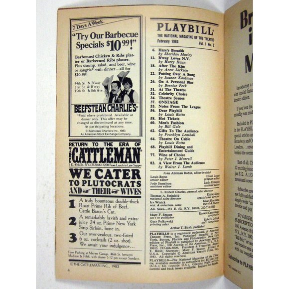 84 Charing Cross Road Playbill 1983 Ellen Burstyn Joseph Maher Ellen Newman - Picture 3 of 6